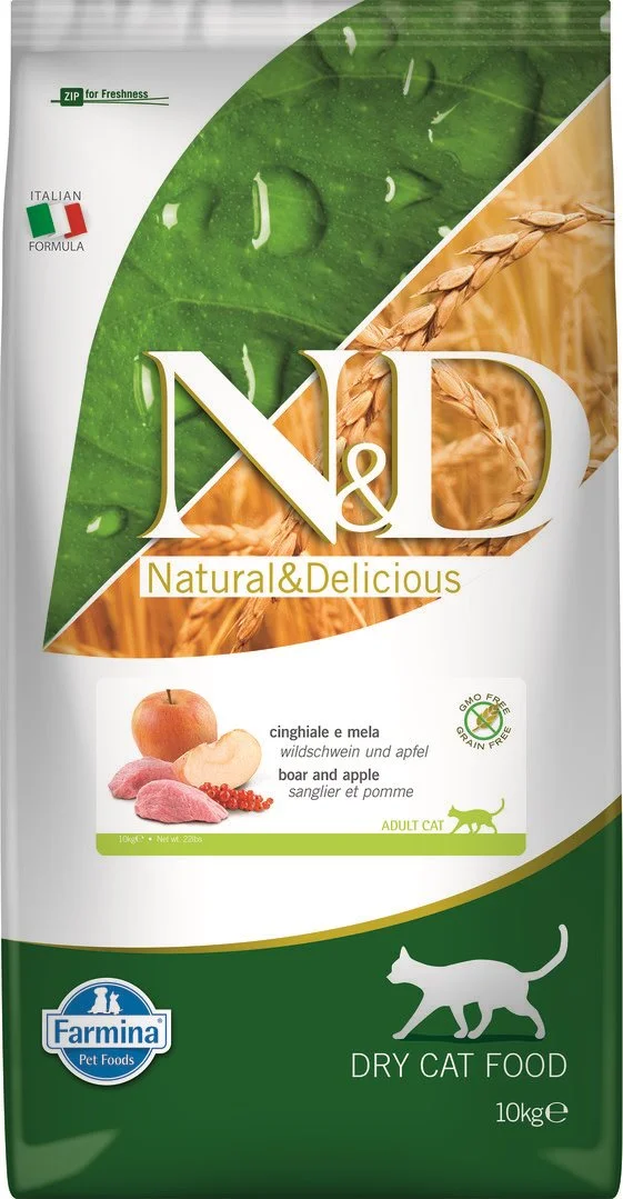 N&D PRIME CAT Adult Boar & Apple 10kg granule pre mačky