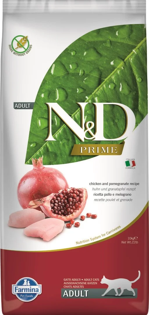 N&D PRIME CAT Adult Chicken & Pomegranate 10kg granule pre mačky