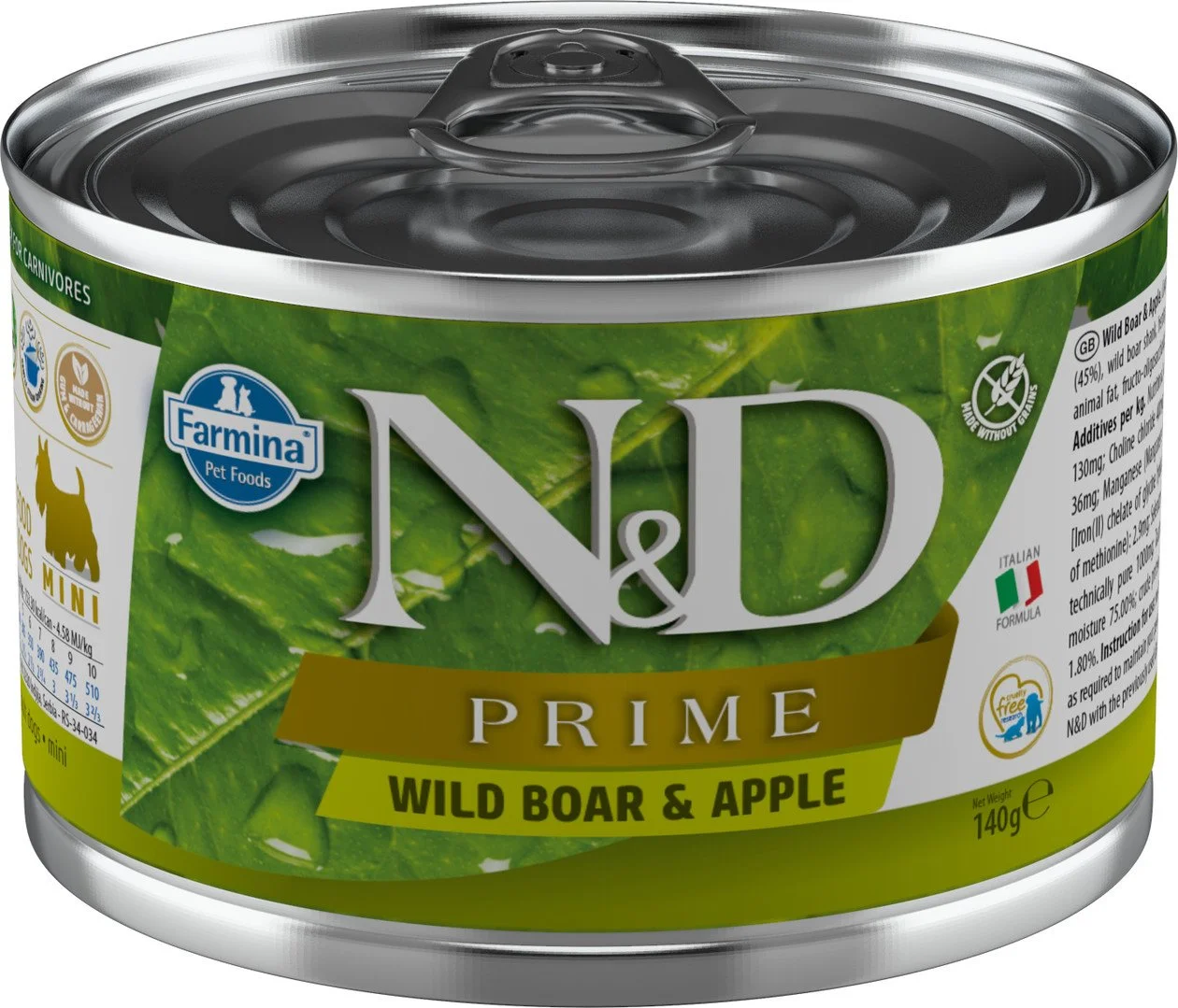 N&D PRIME DOG Adult Boar & Apple Mini 140g konzerva pro psy