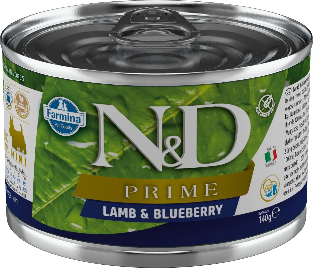 N&D PRIME DOG Adult Lamb & Blueberry Mini 140g konzerva pro psy
