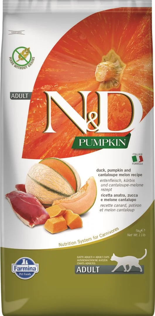 N&D PUMPKIN CAT Duck & Cantaloupe melon 5kg granule pro kočky