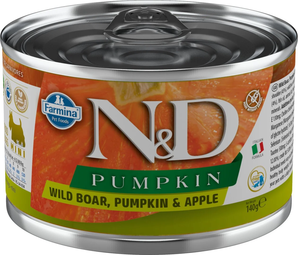 N&D PUMPKIN DOG Adult Boar & Apple Mini 140g konzerva pro psy