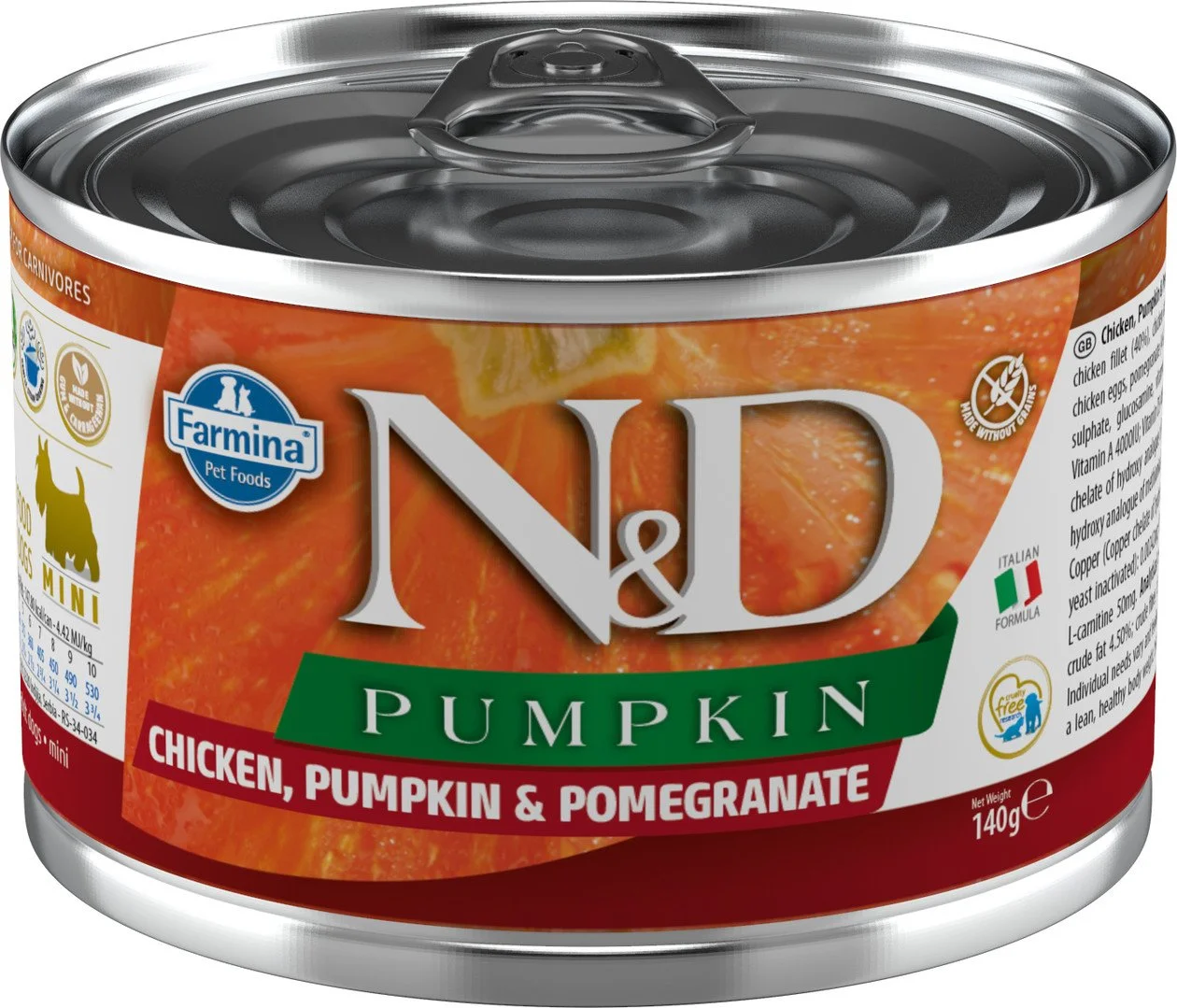 N&D PUMPKIN DOG Adult Chicken & Pomegranate Mini 140g konzerva pro psy