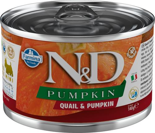 N&D PUMPKIN DOG Adult Quail & Pumpkin Mini 140g konzerva pre psy