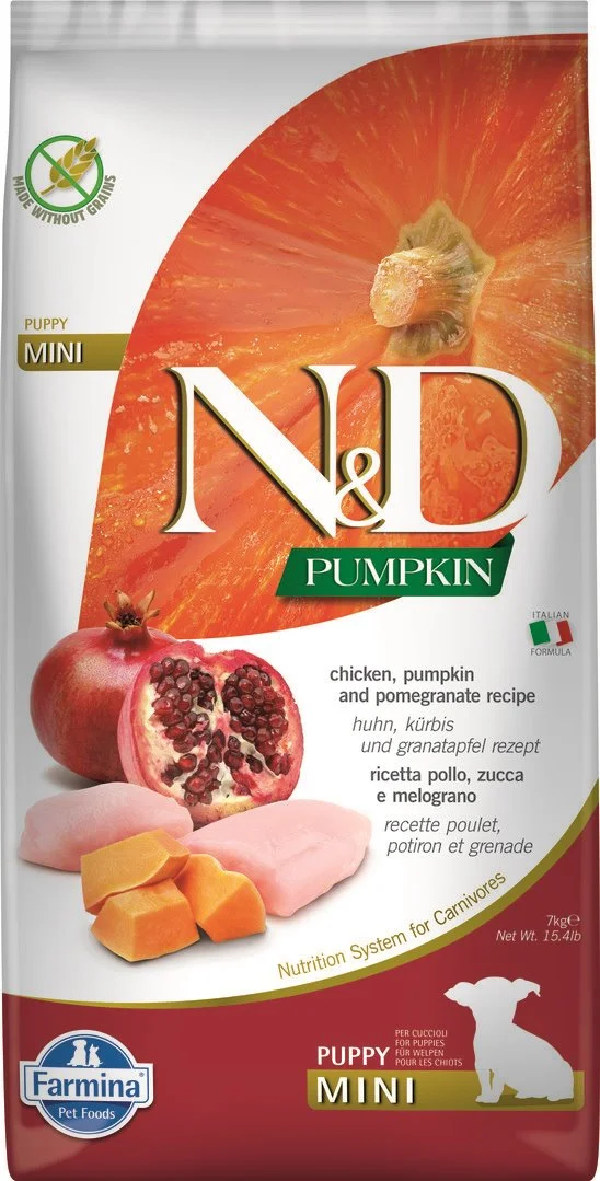 N&D PUMPKIN DOG Puppy Mini Chicken & Pomegranate 7 kg granúl pre šteňatá