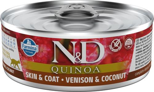 N&D QUINOA CAT Adult Venison & Coconut 80g konzerva pro kočky