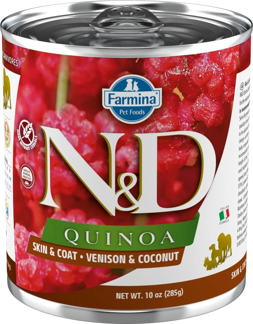 N&D QUINOA DOG Adult Venison & Coconut 285g konzerva pre psy