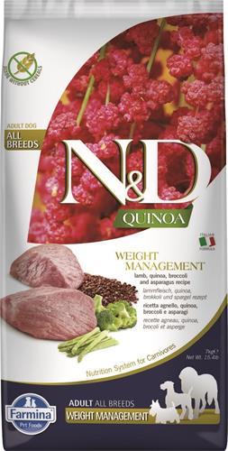 N&D QUINOA DOG Weight Management Lamb & Broccoli 7kg granule pre psov