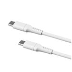 Nabíjací a dátový kábel FIXED Liquid Silicone s konektormi USB-C/USB-C a podporou PD, 1,2 m, USB 2.0, 60 W, biely