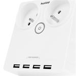 Nabíjacia stanica Huslog 12W 2xzásuvka, 4xUSB biela