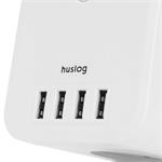 Nabíjacia stanica Huslog 12W 3x zásuvka , 4xUSB biela