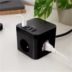 Nabíjacia stanica Huslog 12W 3xzásuvka, 4xUSB čierna