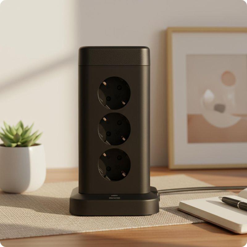 Nabíjacia stanica Huslog 15W 12xzásuvka, 2xUSB-C, 2xUSB čierna