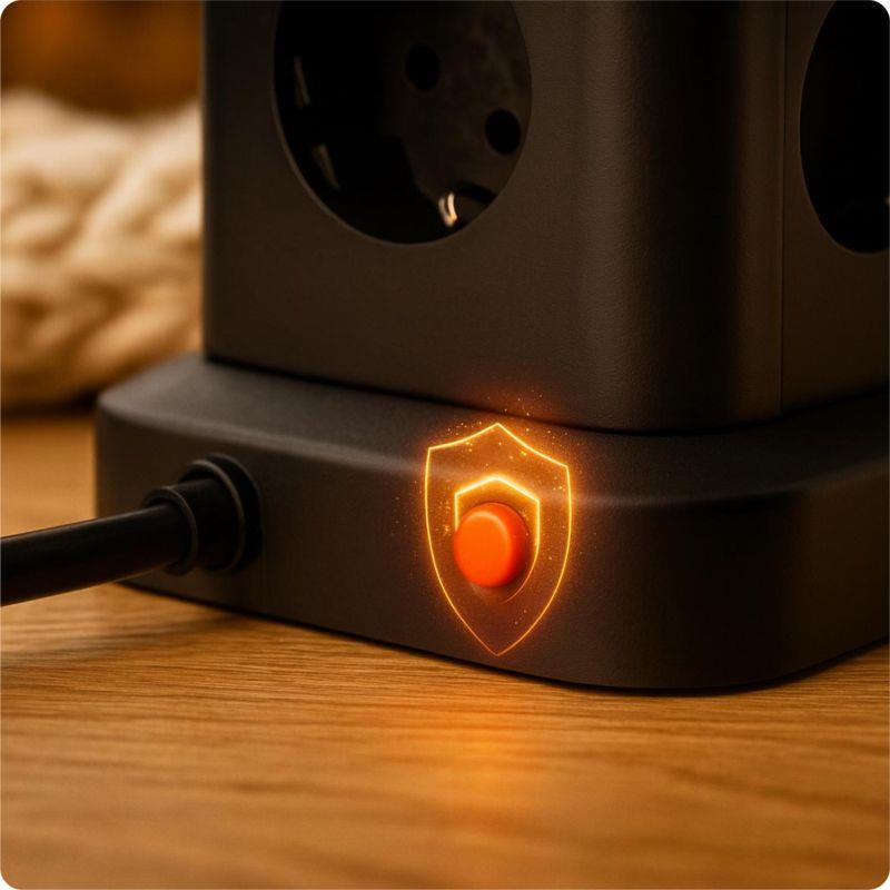 Nabíjacia stanica Huslog 15W 12xzásuvka, 2xUSB-C, 2xUSB čierna