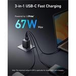 Nabíjačka Anker Prime 67W, 2xUSB-C, 1xUSB-A čierna