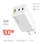 Nabíjačka ColorWay 2x USB-C, 1x USB-A / GaN / PD / PPS / 100 W / biela