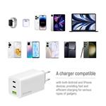 Nabíjačka ColorWay 2x USB-C, 1x USB-A / GaN / PD / PPS / 100 W / biela