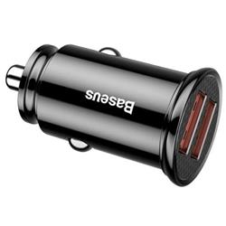 Nabíjačka do auta Baseus 2xUSB QC3.0 30W čierna