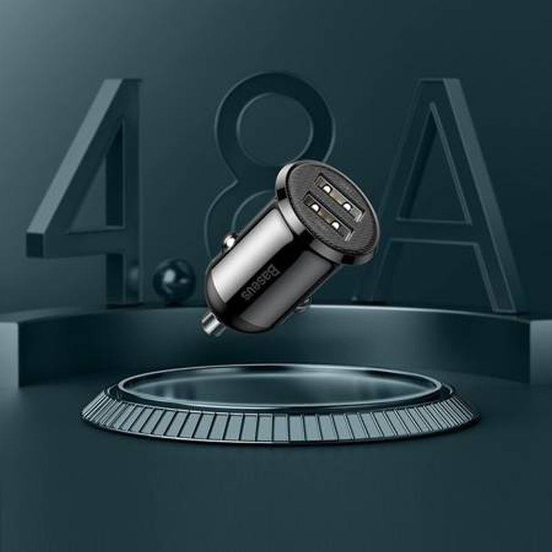 Nabíjačka do auta Baseus Grain Pro 2x USB 4,8A (čierna)