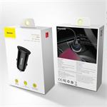Nabíjačka do auta Baseus USB+USB-C QC3.0 30W čierna