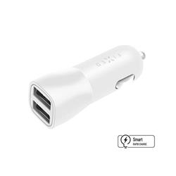Nabíjačka do auta FIXED s výstupom 2xUSB, 15W Smart Rapid Charge, biela