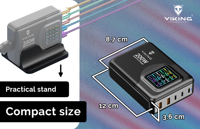 Nabíjačka Viking USB GaN 200W PD Pro