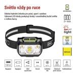 Nabíjateľná LED čelovka EMOS P3546, 550 lm, 110 m, Li-Pol 1000 mAh / 3× AAA