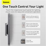 Nabíjateľná magnetická stolná lampa LED Baseus s plynulým stmievaním šedej farby