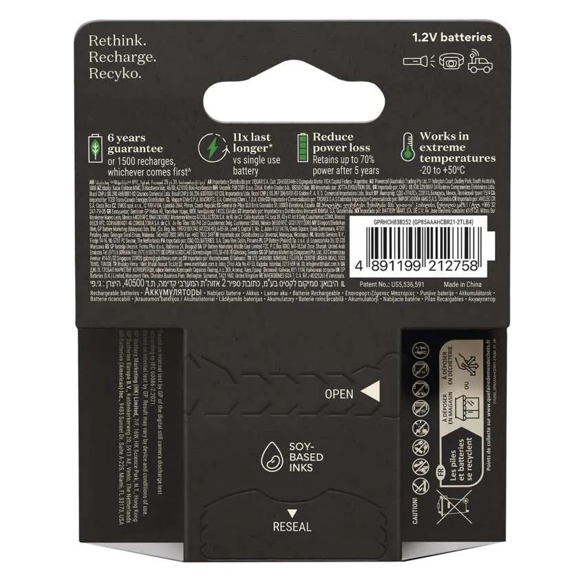 Nabíjecí baterie GP ReCyko Pro Professional AAA (HR03), 4 ks