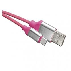 nabíjecí/datový kabel USB-A 2.0 / USB-C 2.0, 1m, růžový
