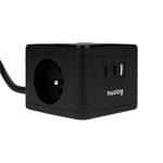 Nabíjecí stanice Huslog 12W 2xzásuvka, 2xUSB-C, 1xUSB černá