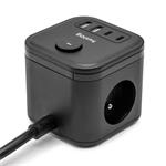 Nabíjecí stanice Huslog 15W 3xzásuvka, 2xUSB-C, 2xUSB černá