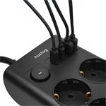 Nabíjecí stanice Huslog 15W 6xzásuvka, 2xUSB-C, 2xUSB černá