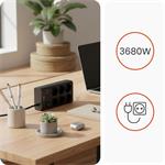 Nabíjecí stanice Huslog 15W 6xzásuvka, 2xUSB-C, 2xUSB černá