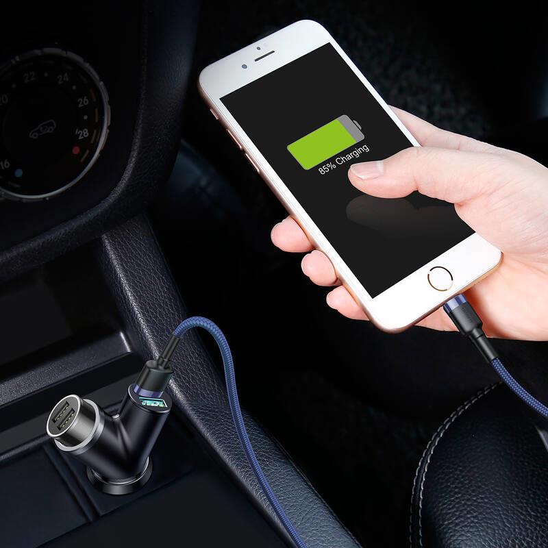 Nabíječka do auta Baseus typ Y 2x USB 40W + Cigarette Lighter Extended černá