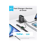 Nabíječka do sítě Anker 140W, 3xUSB-C, 1x USB-A šedá