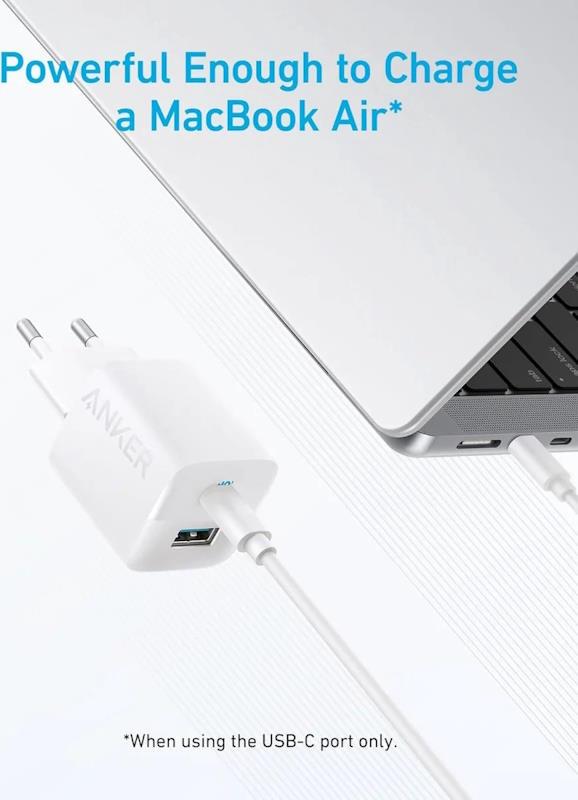 Nabíječka do sítě Anker 323 33W, 1xUSB-C, 1xUSB-A bílá