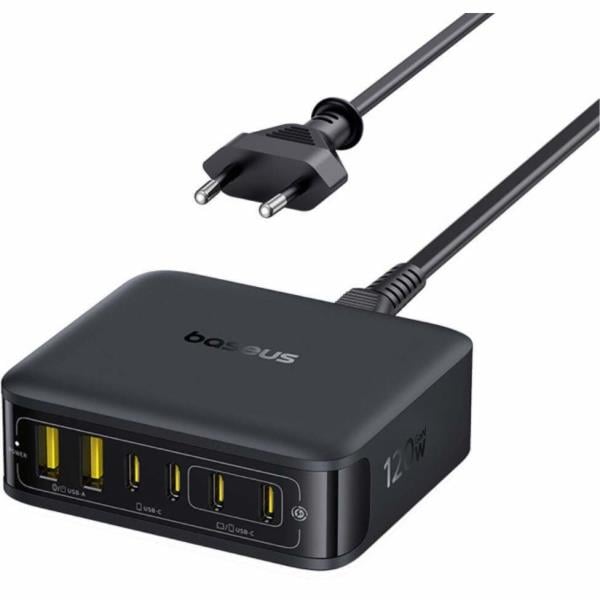 Nabíječka do sítě Baseus Nomos FH21 120W 4xUSB-C, 2xUSB černá