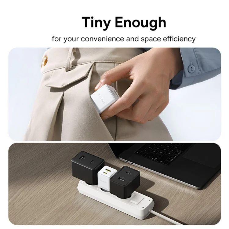 Nabíječka do sítě Baseus Palm 30W, 1xUSB, 1xUSB-C bílá