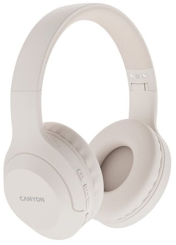 Náhlavná súprava CANYON BTHS-3, USB-C, BT V5.1 JL6956, 300mAh batéria do 15 h, 20Hz-20KHz, béžová (slonovinová)