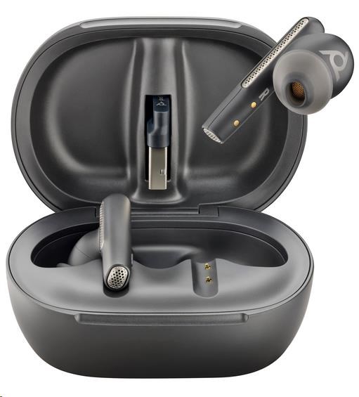 Náhlavná súprava Poly bluetooth Voyager Free 60+, adaptér BT700 USB-A, dotykové nabíjacie puzdro, čierna