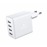 Swissten adaptér 4× USB 20W, bílý  