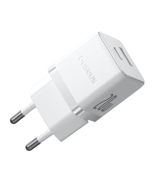 Napájacia nabíjačka Baseus Palm 20W, 1xUSB, 1xUSB-C biela