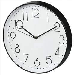 Nástenné hodiny Hama Elegance, priemer 30 cm, tichý chod, biela/čierna