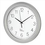 Nástenné hodiny Hama, rádiom riadené, priemer 30 cm, strieborné