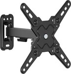 Nástenný držiak na televízor SBOX, naklápací a otočný, pre uhlopriečky 13"–43", nosnosť 20 kg, čierny (LCD-221-2)