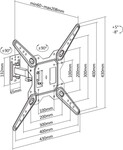 Nástenný držiak na televízor SBOX, otočný, pre uhlopriečku 43" – 70", nosnosť 50 kg, čierny (LCD-441)