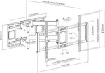 Nástenný držiak SBOX 43"–100", naklápací a otočný, nosnosť až 120 kg, čierny (PLB-7486)