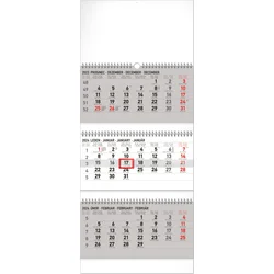 Nástěnný kalendář 3měsíční standard skládací CZ 2024, 29,5 × 69,5 cm