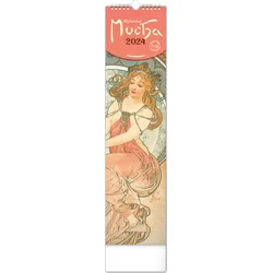 Nástěnný kalendář Alfons Mucha 2024, 12 × 48 cm